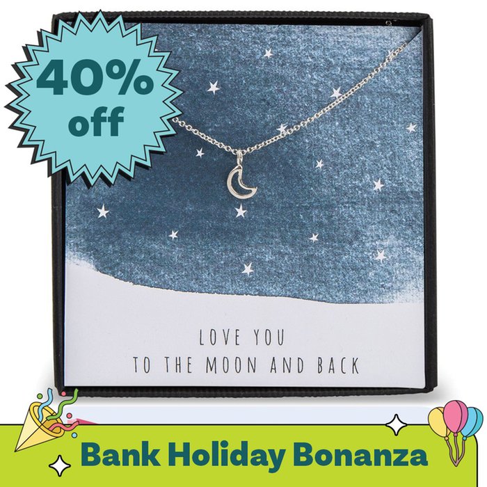 'Love You To The Moon & Back' Silver Necklace