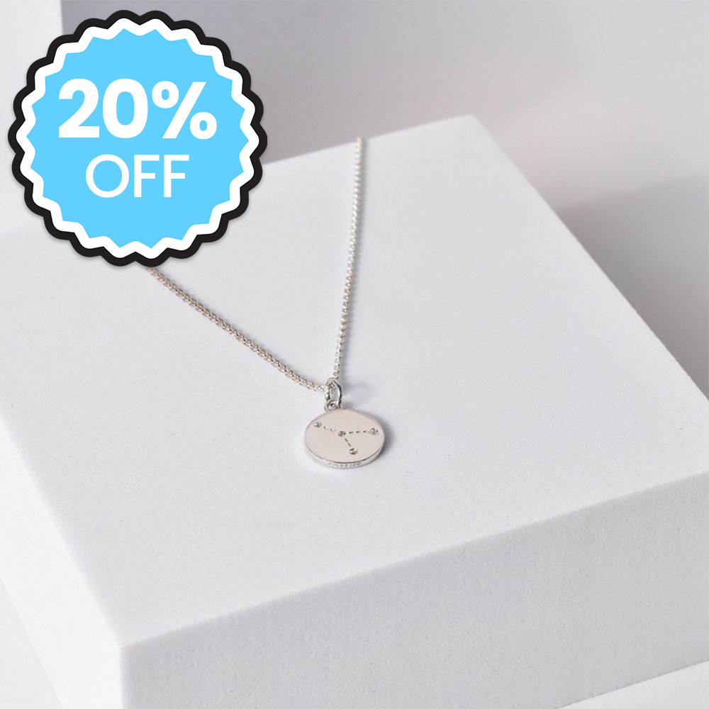 Posh Totty 'cancer' Zodiac Silver Necklace