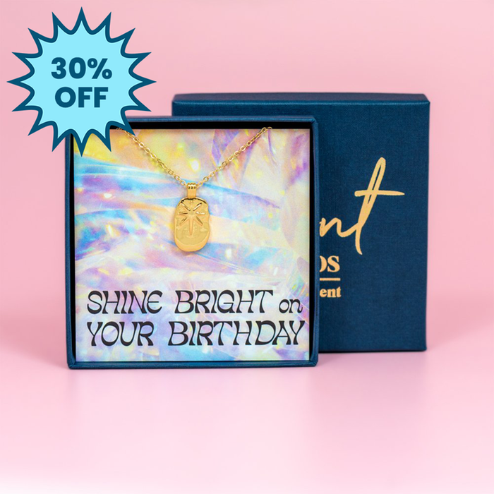 Shine Bright On Your Birthday Gold Necklace