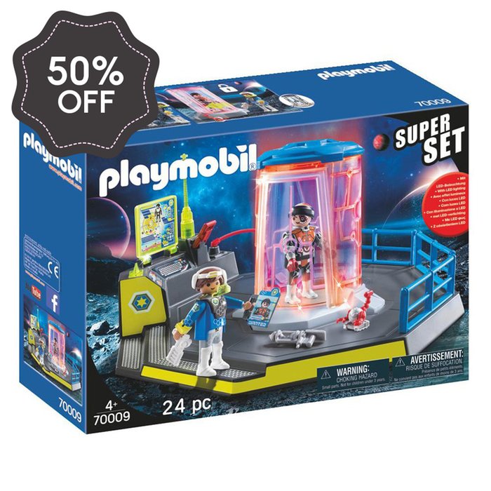 Playmobil Super Set Galaxy Police Rangers Prison Cell with LED Lights (70009)