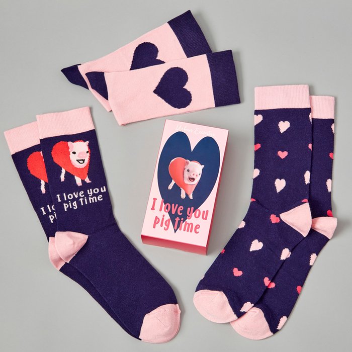 Love You Pig Time Adults 3pk Socks