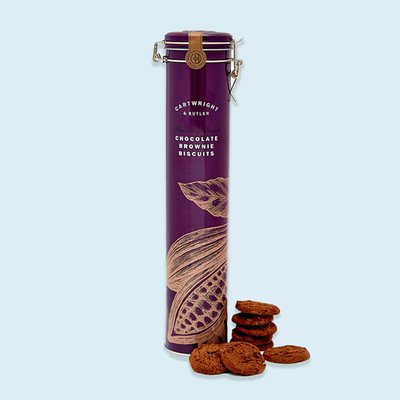 Chocolate Brownie Tall Biscuit Tin 300g