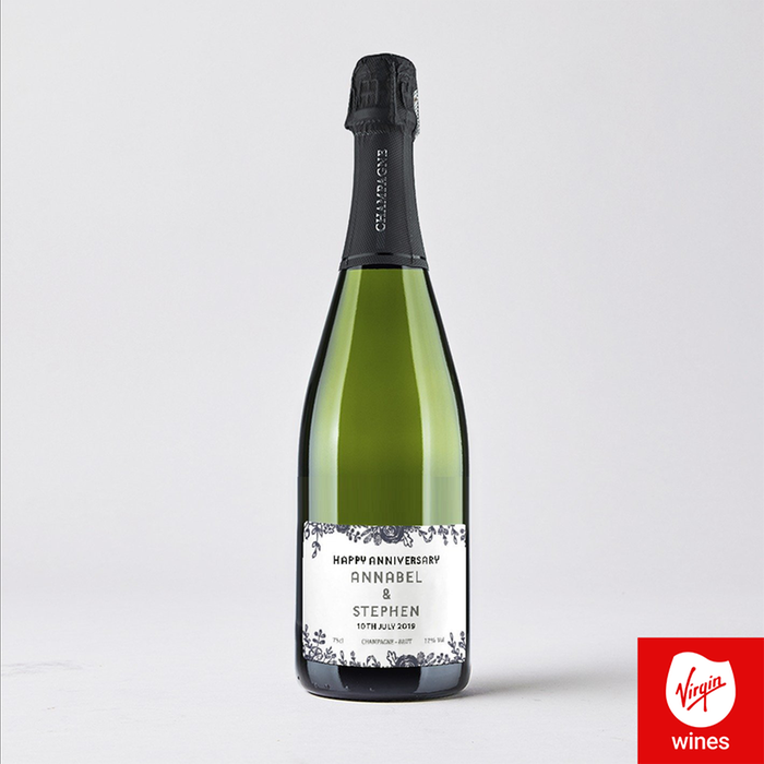 Personalised Happy Anniversary Champagne 75cl