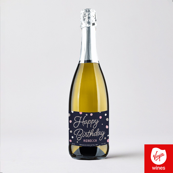 Virgin Wines Personalised Happy Birthday Prosecco 75cl