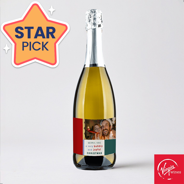 Personalised Christmas Photo Prosecco 75cl