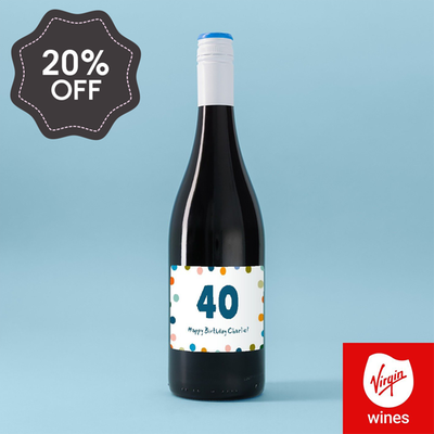 Personalised Happy Birthday Milestone Merlot 75cl