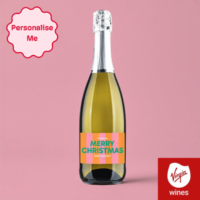 Personalised Merry Christmas Prosecco 75cl