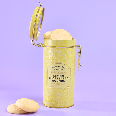 C&B Lemon Zest Shortbread Rounds in Tin