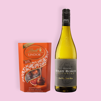 Lindt Lindor Milk Blood Orange Chocolate Truffles (200g) and Virgin Wine Billy Bosch Chenin Blanc 