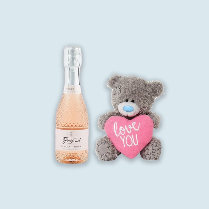 Tatty Teddy 10cm Love You Heart Plush & Rose Freixenet 20cl 