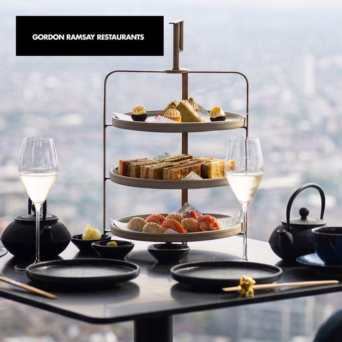Sky High Afternoon Tea for Two at Gordon Ramsay's Lucky Cat