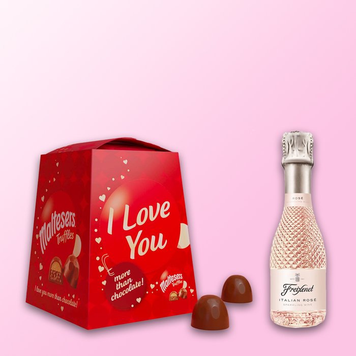 Maltesers I Love You 200g & Freixenet Sparking Rose 20cl Gift Set