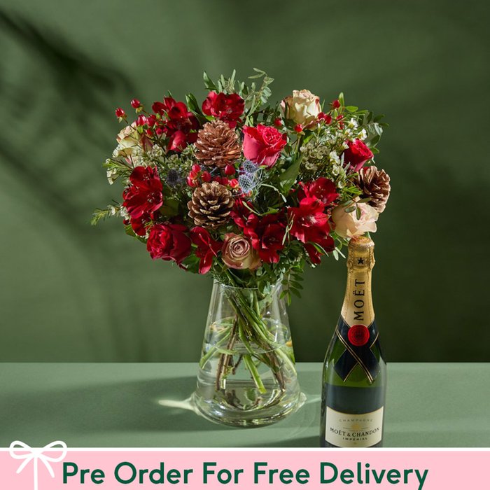 The Winter Wishes Bouquet & Moet Gift Set