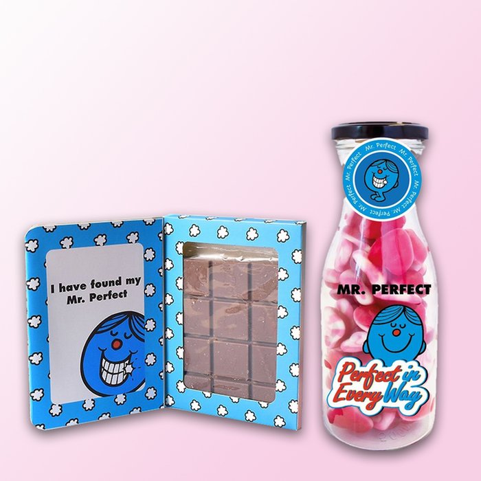 Mr Perfect Jelly Hearts & Chocolate Bar Gift Set