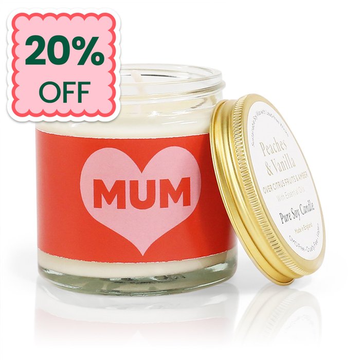 Aery Mum Heart Peaches & Vanilla Soy Candle