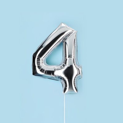 Silver Giant Number 4 Balloon