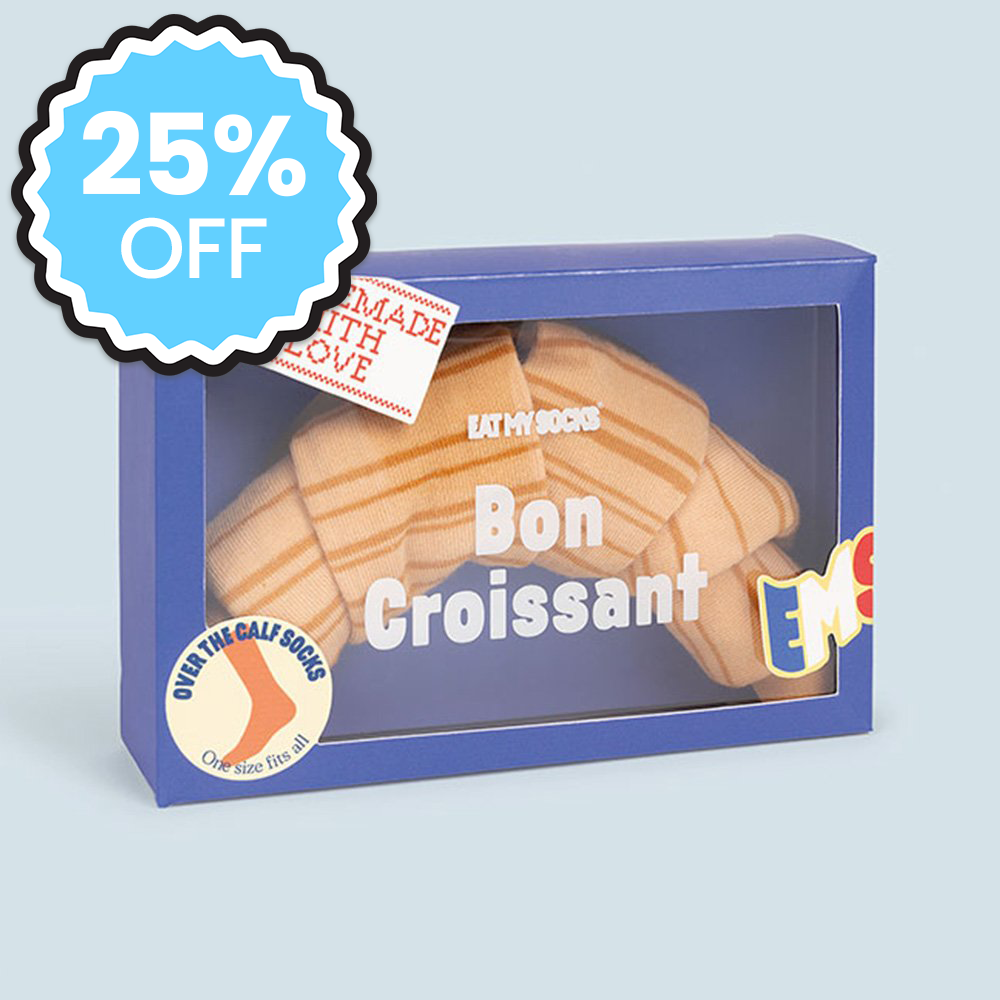 Eat My Socks With Love Tasty Croissant Adult Novelty Socks