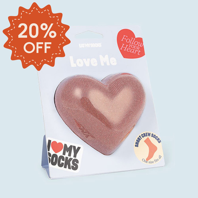 Love You Red Heart Adult Novelty Socks