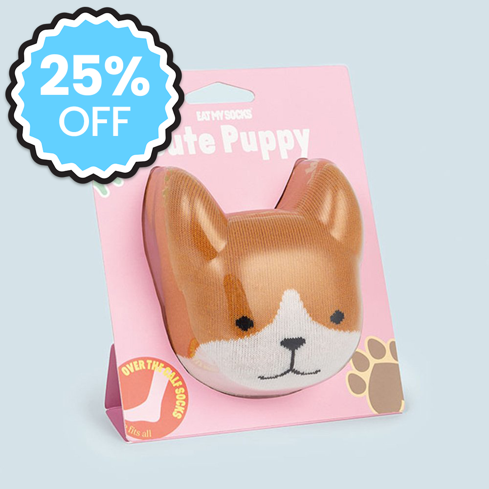 Eat My Socks Cute Puppy Adult Novelty Socks