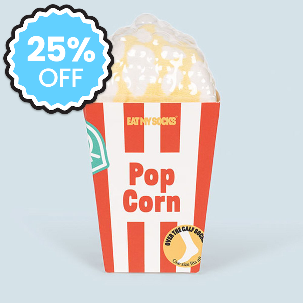 Eat My Socks Poppin' Popcorn Adult Novelty Socks