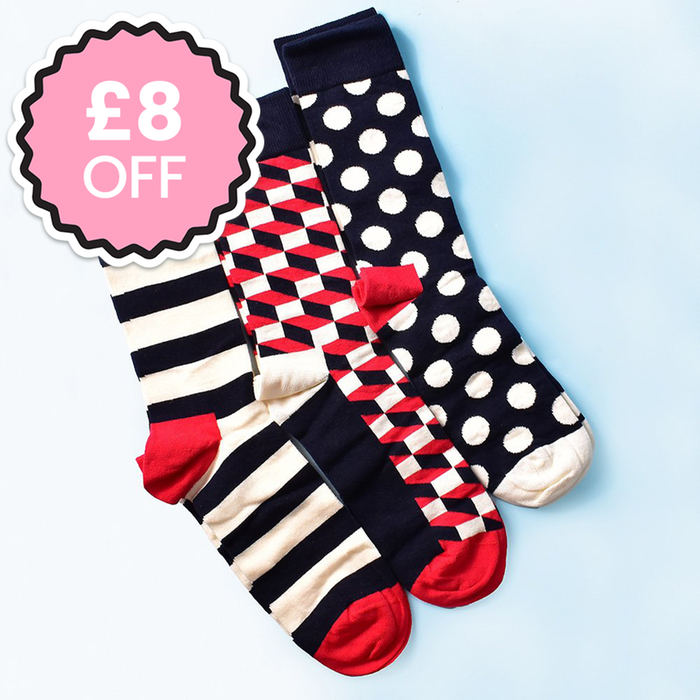 Happy Socks Patterned Adults 3pk Socks