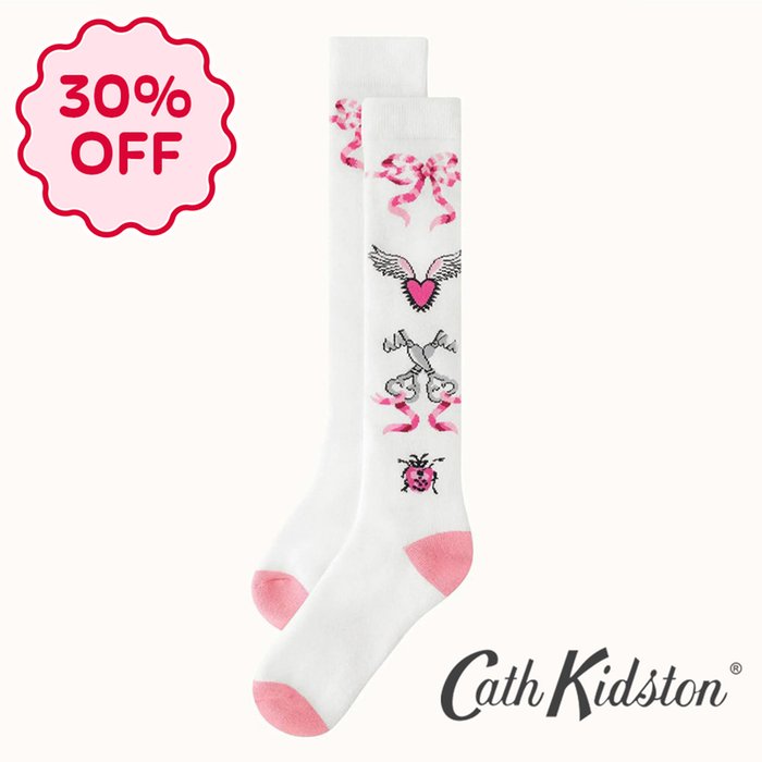 Cath Kidston Pretty Heart Print Socks