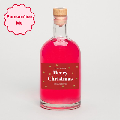 Personalised Merry Christmas Pink Gin 50cl