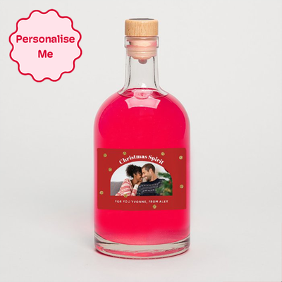 Personalised Christmas Spirit Photo Upload Pink Gin 50cl