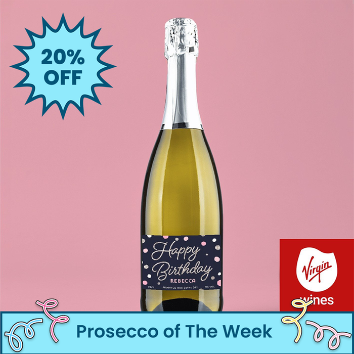 Virgin Wines Personalised Happy Birthday Prosecco 75cl