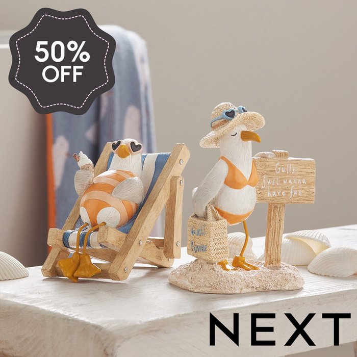 NEXT Set of 2 Novelty Seagull Ornaments