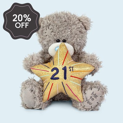 Tatty Teddy 18cm 21st Gold Star Bear