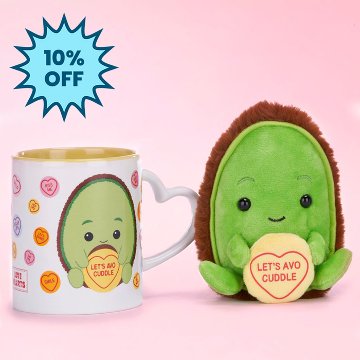 Swizzels Love Hearts Let's Avo Cuddle Mug & Plush 