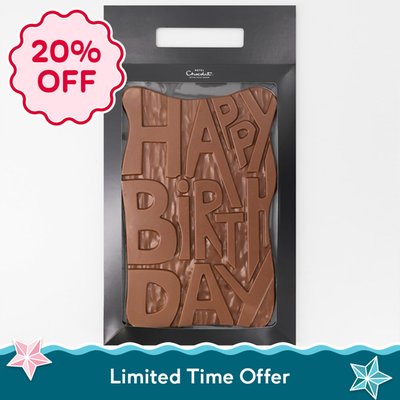 Hotel Chocolat Happy Birthday Chocolate Grand Slab 500g
