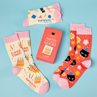 Scatterbrain Snazzy Birthday 3pk Socks