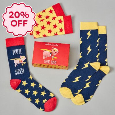 You're Super Pig Adult 3pk Socks