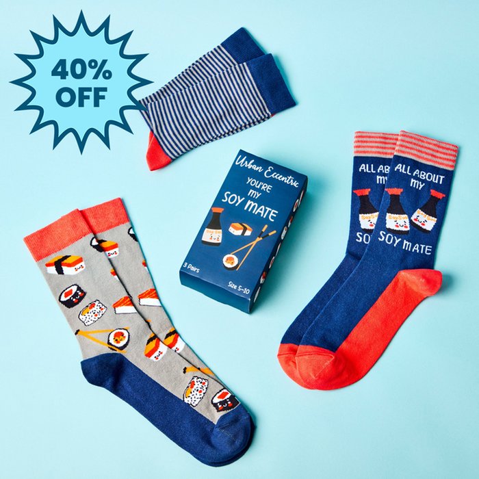 Unisex You're My Soy Mate Socks Gift Set
