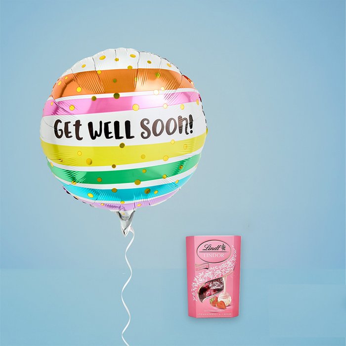 Get Well Soon Balloon and Chocolate Gift Set