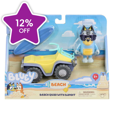 Bluey Beach Quad with Bandit Figure Set