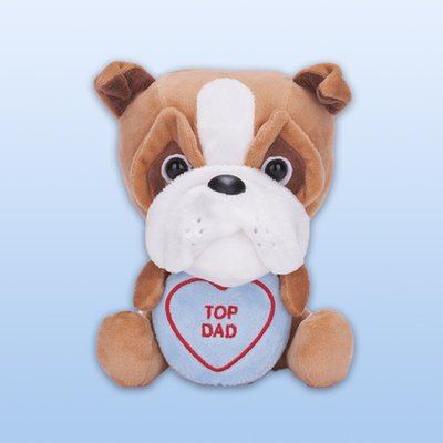 Swizzels Love Hearts Top Dad Bulldog Soft Toy