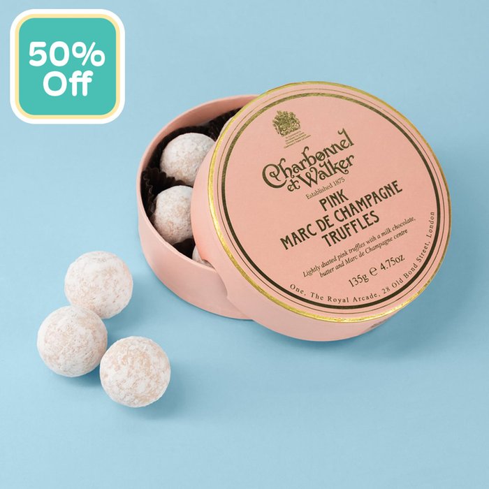 Charbonnel Et Walker Pink Marc De Champagne Chocolate Truffles (135g)