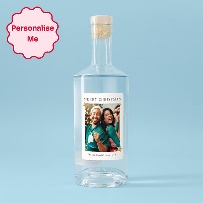 Personalised Merry Christmas Photo Upload Vodka 70cl