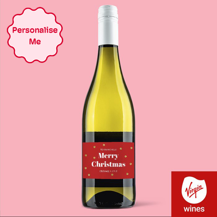Personalised Merry Christmas Pinot Grigio 75cl