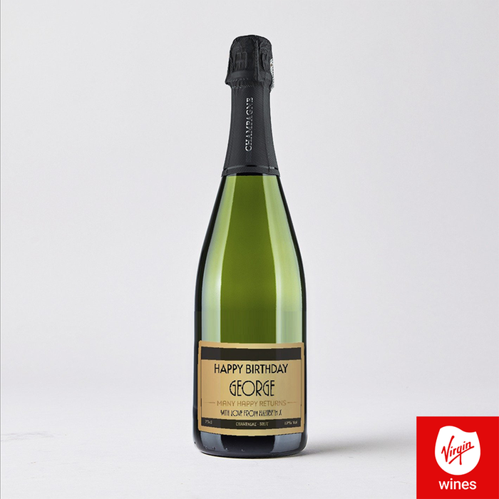 Personalised Happy Birthday Champagne 75cl