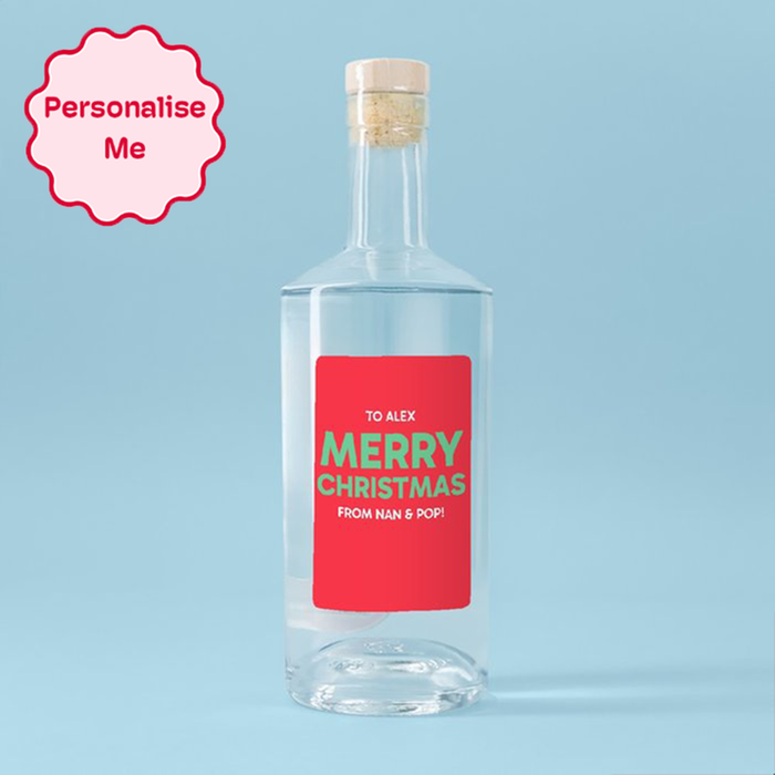 Personalised Merry Christmas Gin 70cl