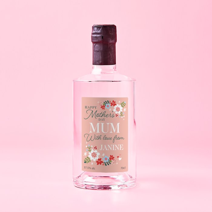 Personalised 'Mum' Pink Gin Mother's Day 70cl