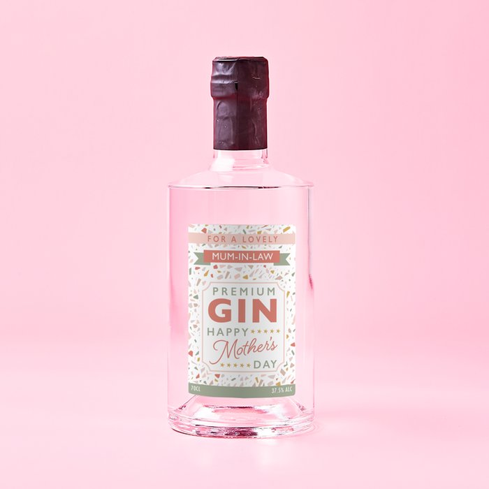 Personalised 'Lovely Mum-In-Law' Mother's Day Pink Gin 70cl