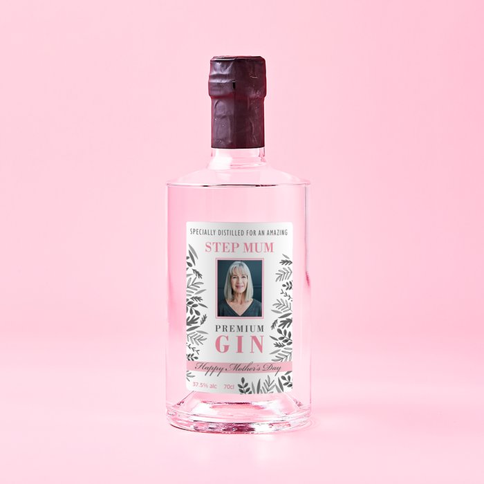 Personalised 'Amazing Step Mum' Mother's Day Pink Gin 70cl