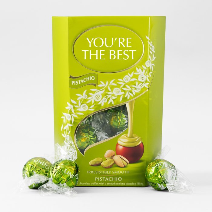 Lindor 'You're the Best' Pistachio Milk Chocolate Truffles (200g)