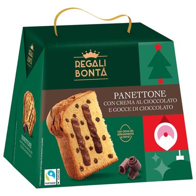 Immagine di Panettone con crema al cioccolato e gocce di cioccolato