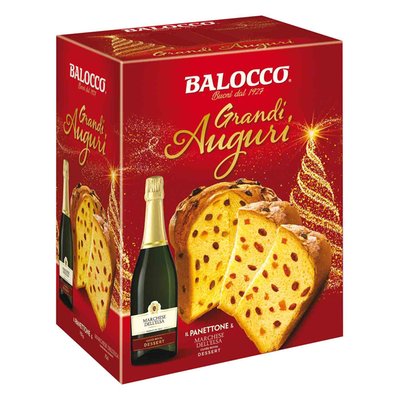Immagine di Grandi auguri Panettone 750 g e Morando 75 cl